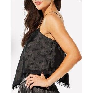 YITTY by Lizzo Sattin Pretty‎ Flowy Iconic Black Camisole Size Medium NWT